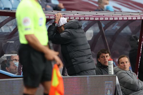 La imagen del alemán Klopp lo dice todo, luego de la paliza que le dio el Aston Villa.