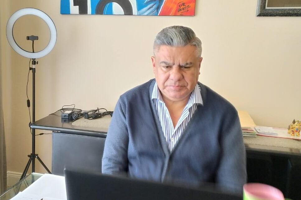 Claudio Tapia, presidente de la AFA, participó de la sesión virtual.