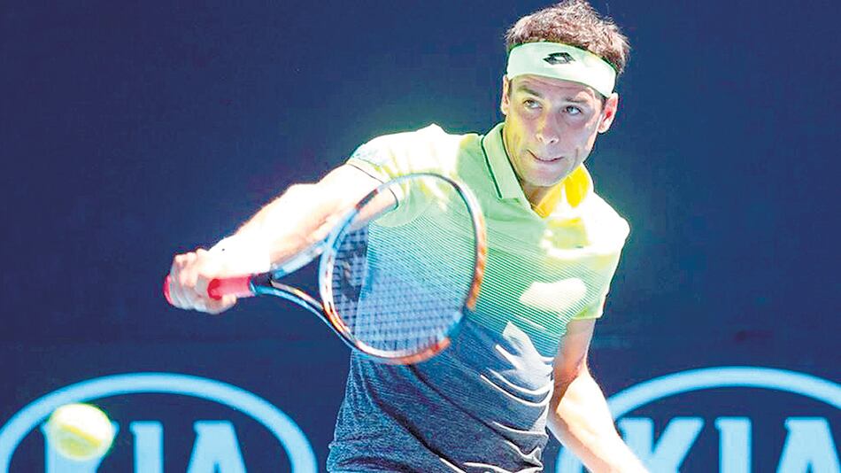 El bonaerense Nicolás Kicker, número 94 del ranking mundial, en acción.