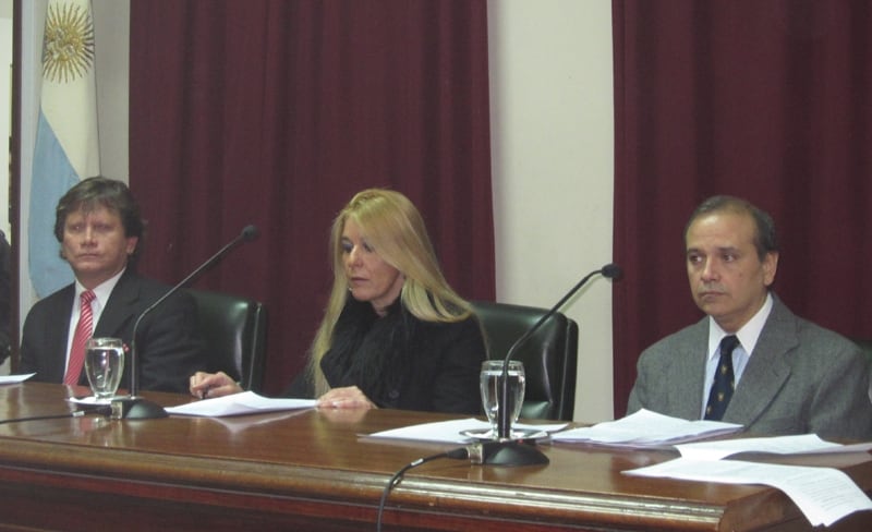 Juarez Almaraz, Snopek y Díaz, que presidió este juicio.