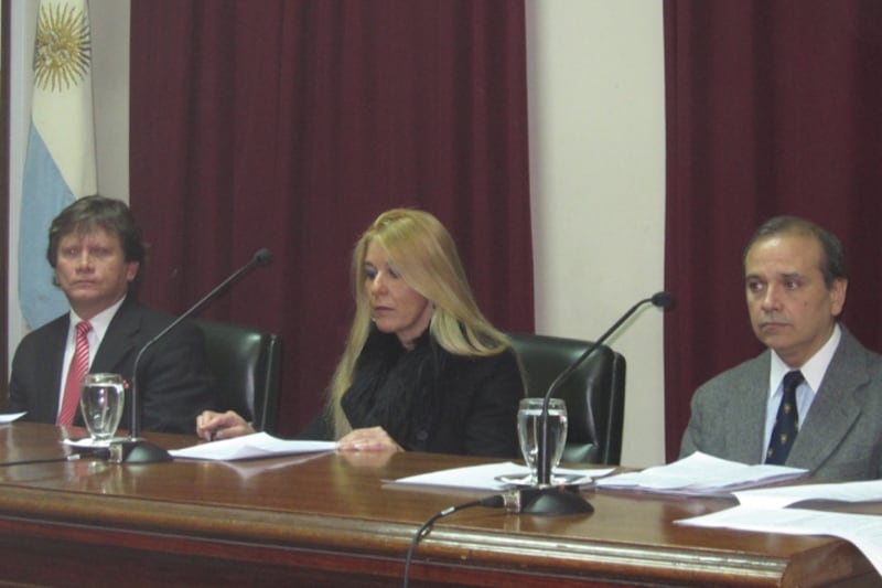 Juarez Almaraz, Snopek y Díaz, que presidió este juicio.