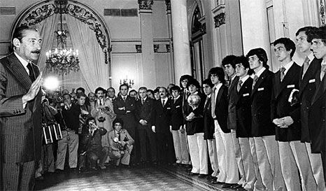 El recibimiento de Videla a los campeones del mundo 1979