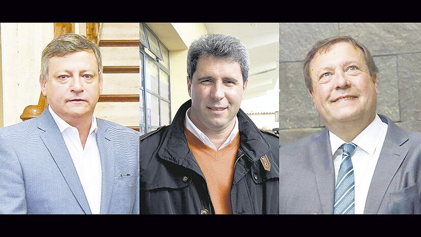 Los gobernadores de Chaco, Domingo Peppo; de San Juan, Sergio Uñac, que ya revalidó; y de Río Negro, Alberto Weretilneck.