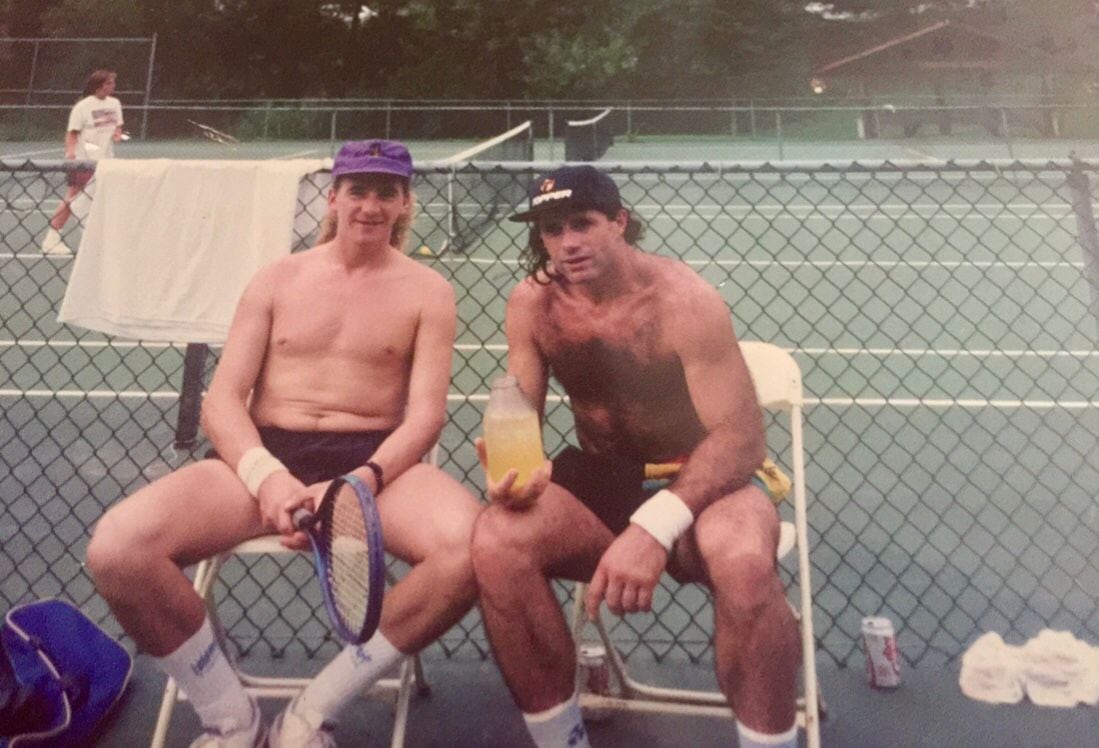 Ruiz y Vilas, durante una práctica en Nueva York, en 1991.