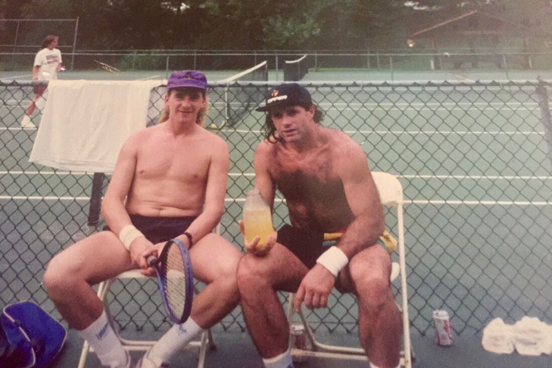 Ruiz y Vilas, durante una práctica en Nueva York, en 1991.