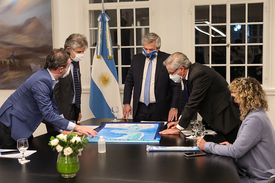 Alberto Fernández recibió en Olivos a Felipe Solá, Daniel Filmus y Carlos Liberman.