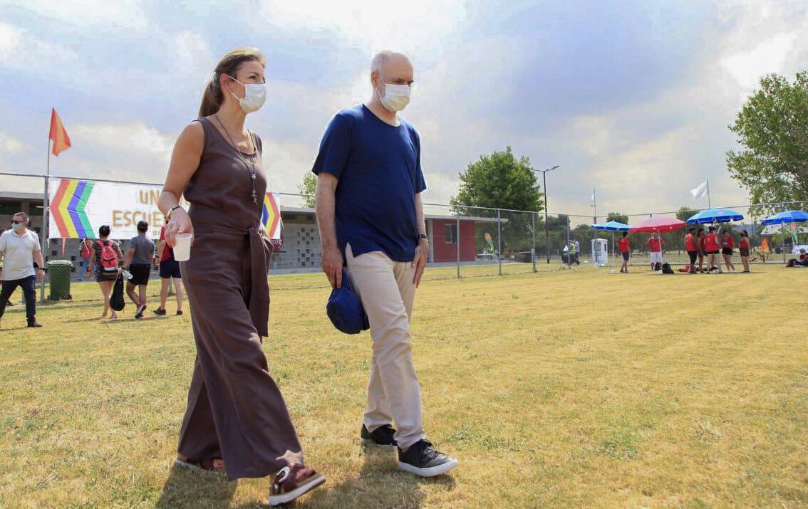 La ministra Soledad Acuña y el jefe del gobierno porteño, Horacio Rodríguez Larreta.