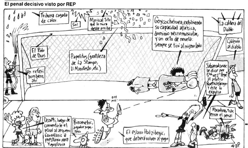 Así vio Rep el penal decisivo atajado por Goycochea, para que Argentina avance a las semifinales.