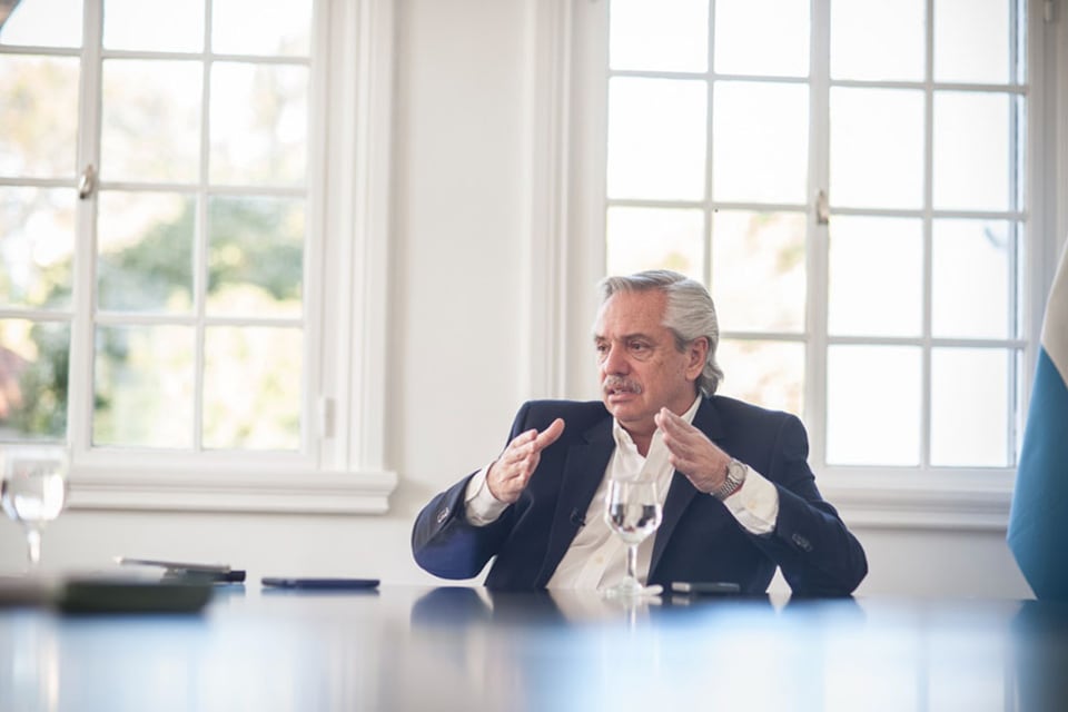 El presidente de la Nación durante la entrevista con Página/12.