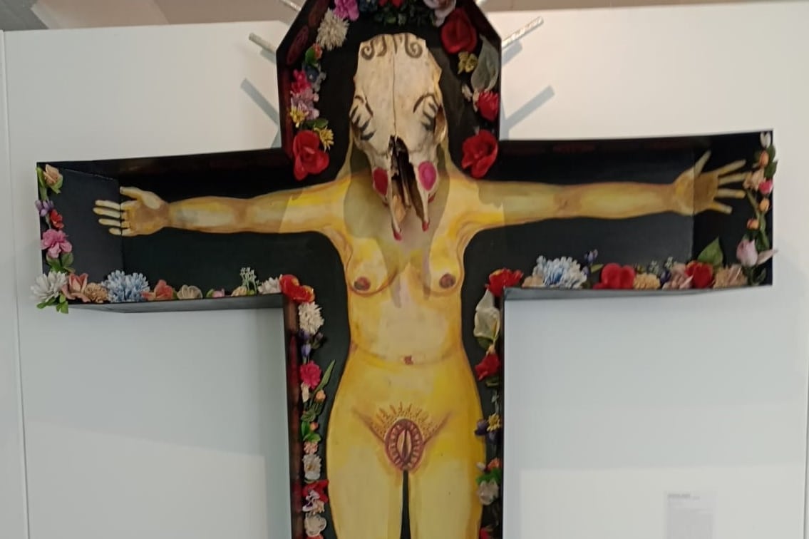 Muestra de arte de la Universidad Nacional de Cuyo despertó la indignación de la Iglesia Católica. Imagen: redes sociales.