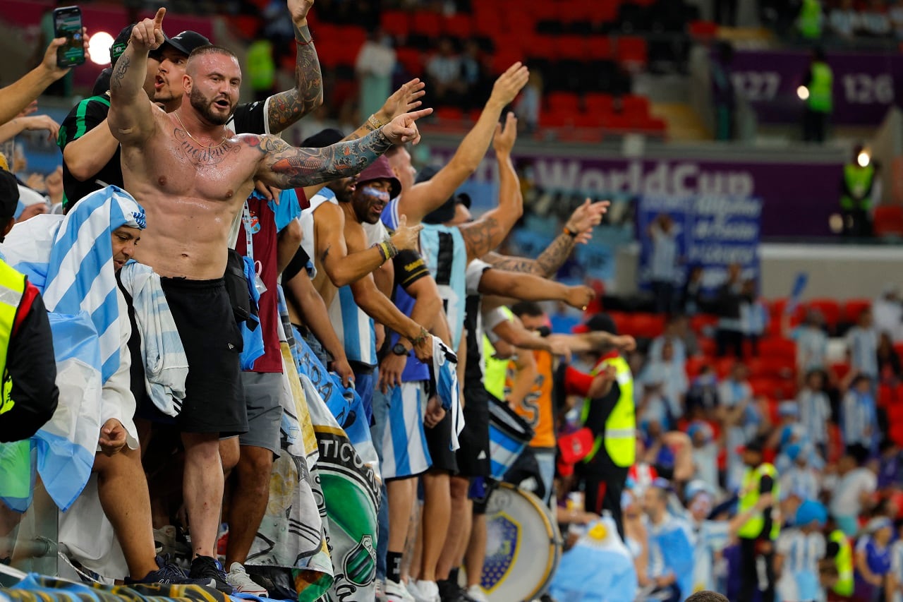 Una de las imágenes que más circulo de la hincha argentina en el partido con Australia