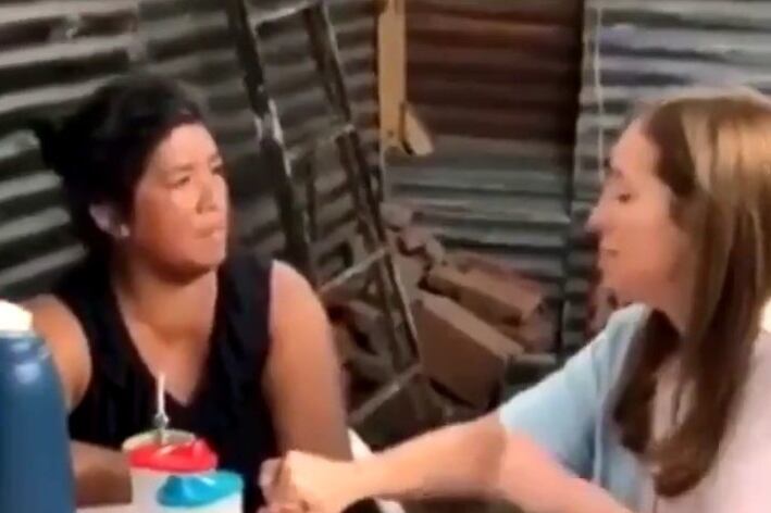 María Eugenia Vidal en plena actuación.