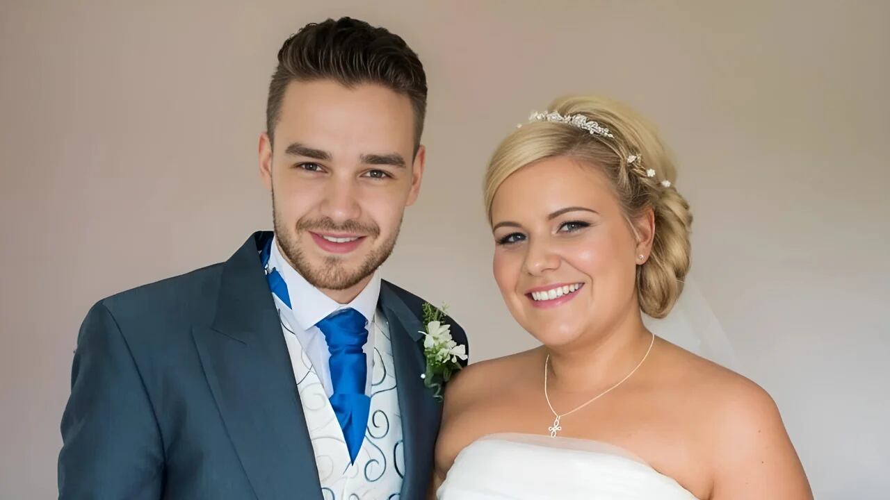 La hermana de Payne junto al artista. 