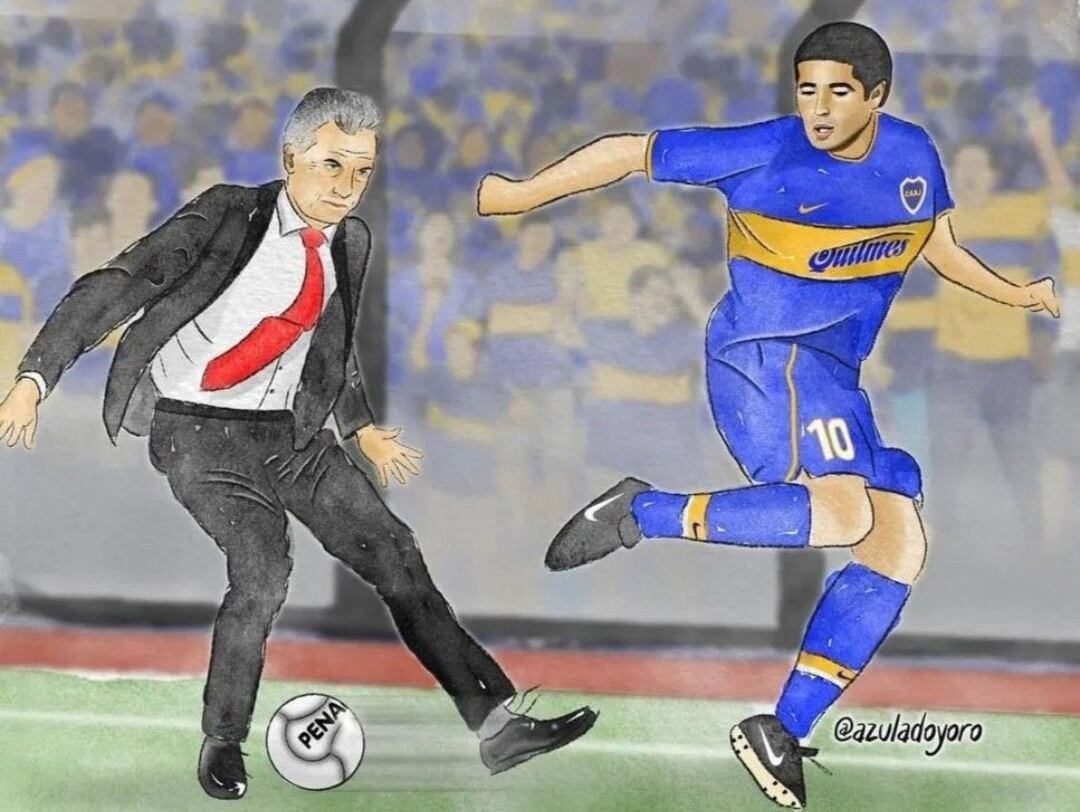 No es una "rabona". Riquelme le metió caño ida y vuelta a Macri.