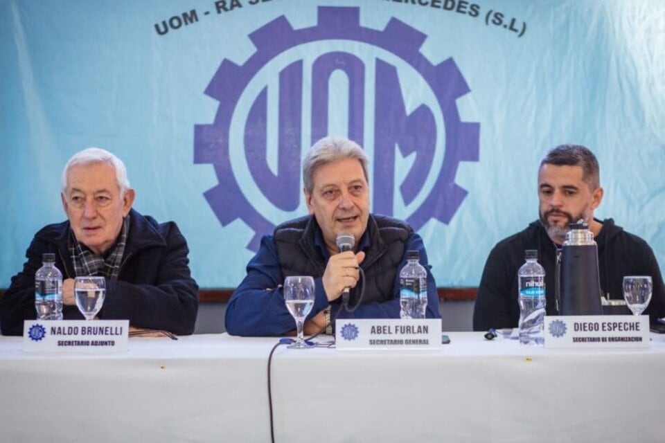 La UOM, liderada por Abel Furlan, mantuvo una negociación de 12 horas este jueves con las cámaras empresarias del sector. Imagen: UOM
