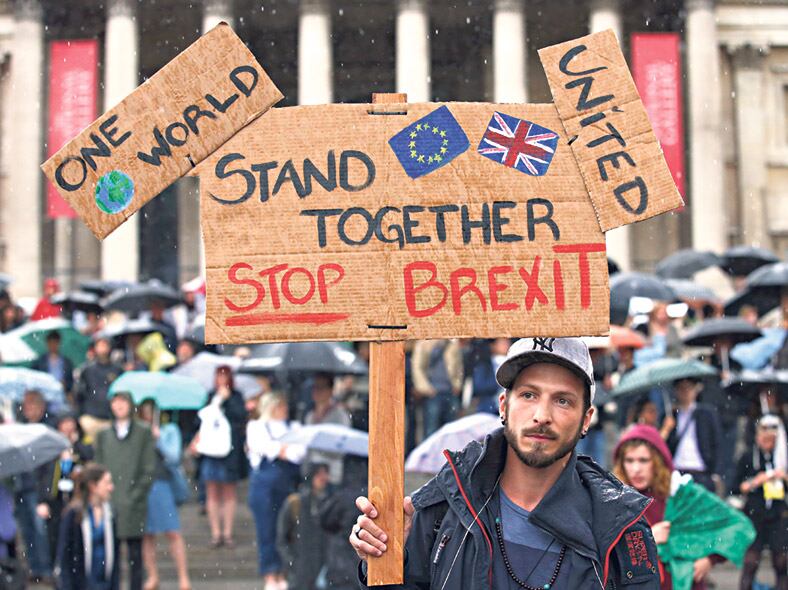 Después de que ganó el Brexit hubo manifestaciones a favor de la permanencia del Reino Unido en la UE.
