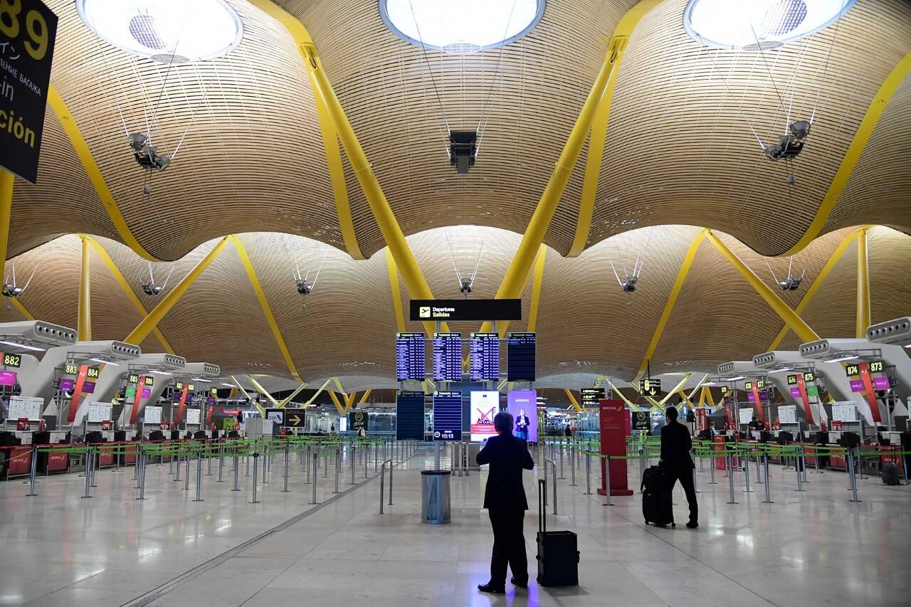 El aeropuerto de Barajas-Madrid, donde abordó el pasajero.