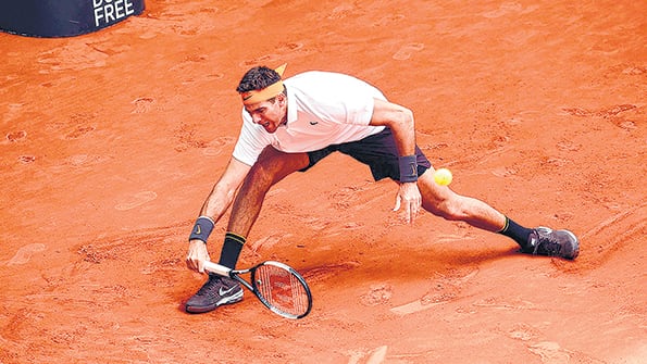 Juan Martín Del Potro se esfuerza en la Caja Mágica.