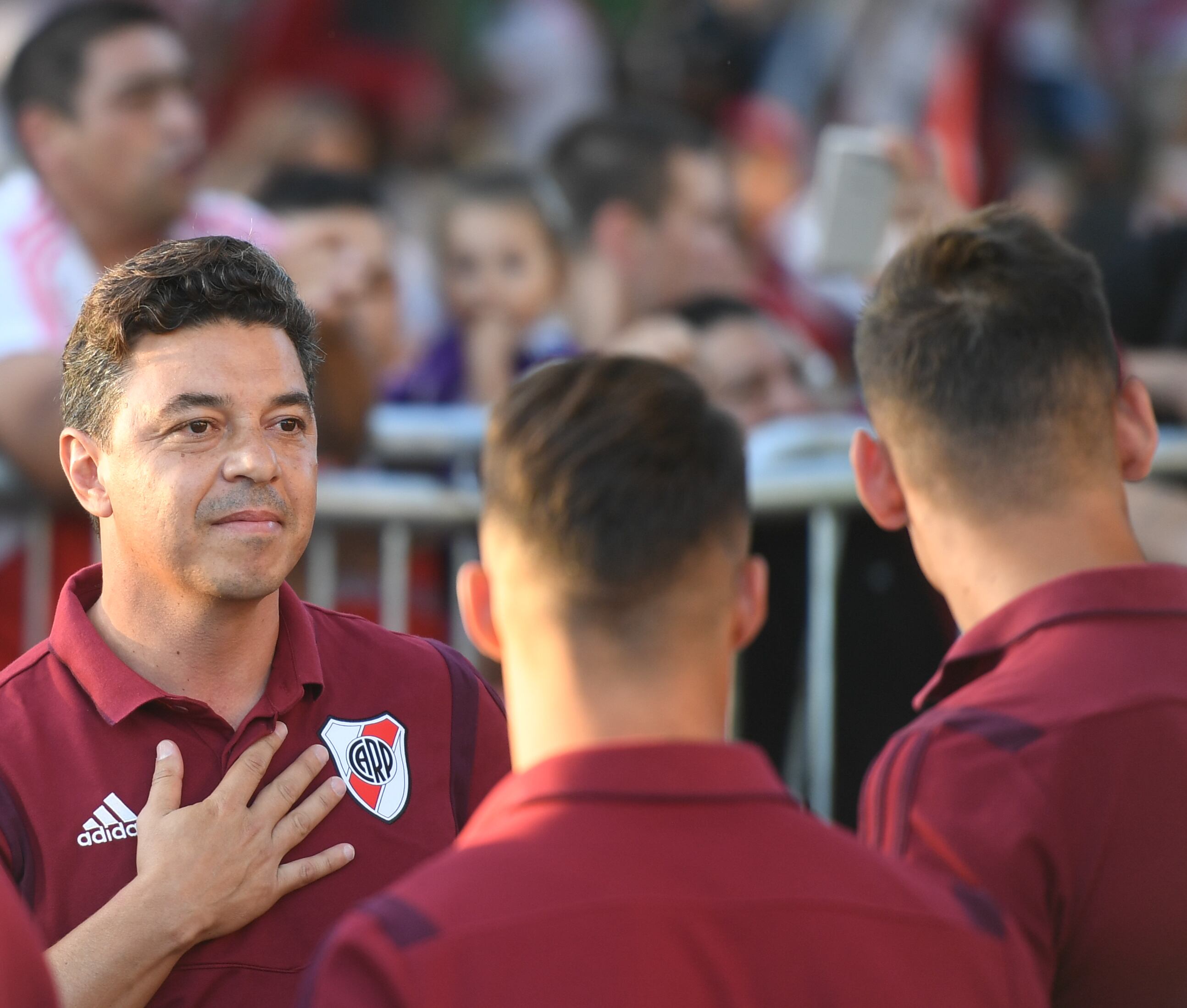 Marcelo Gallardo le agradece a la gente el reconocimiento.