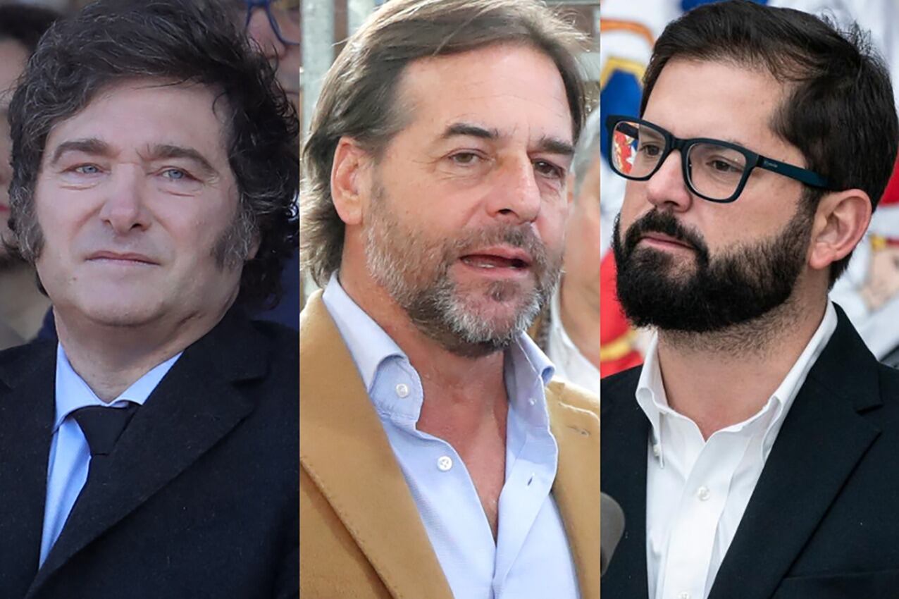 Milei, Lacalle Pou y Boric.