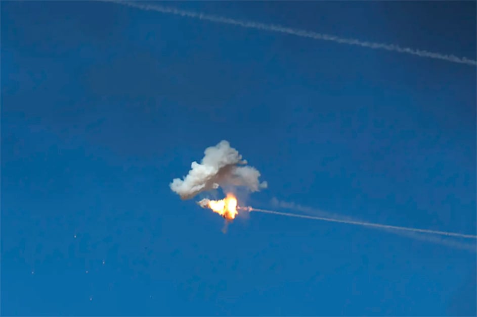 Fotografía de archivo de la interceptación de un misil.