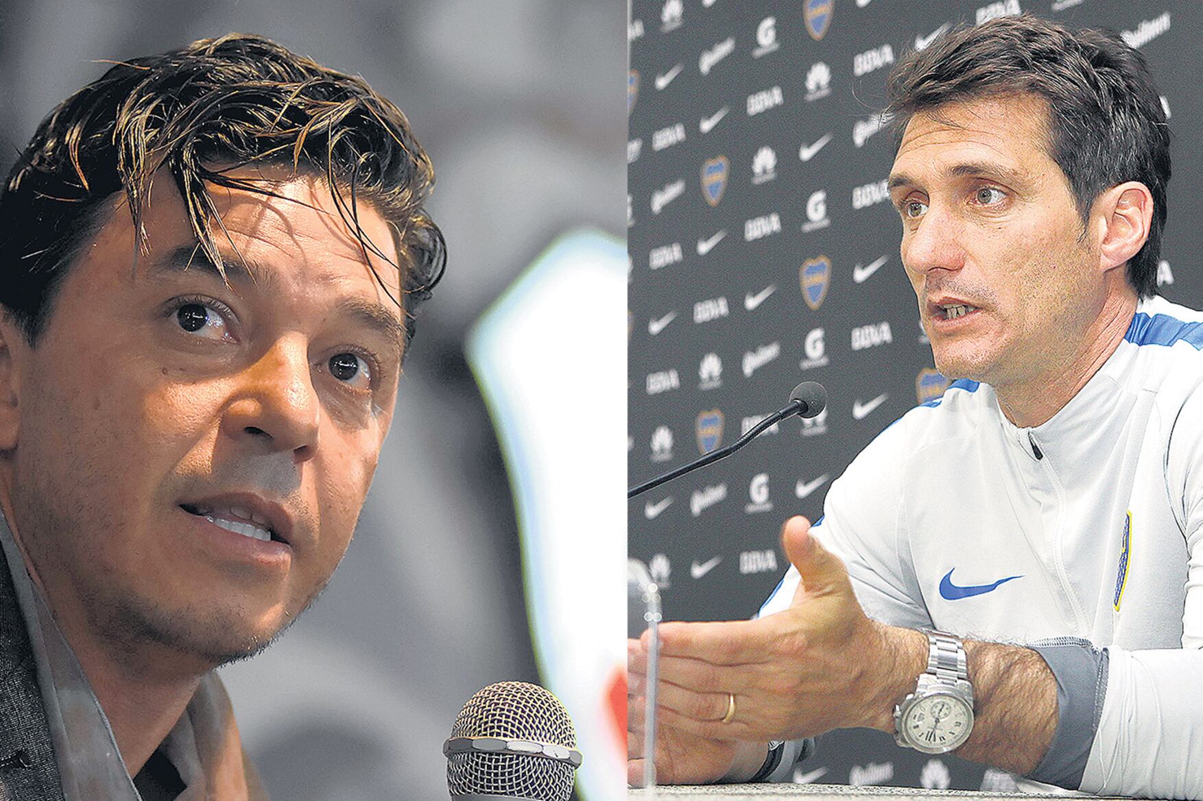 Para Gallardo, puede ser su último clásico. Guillermo Barros Schelotto, DT de Boca.