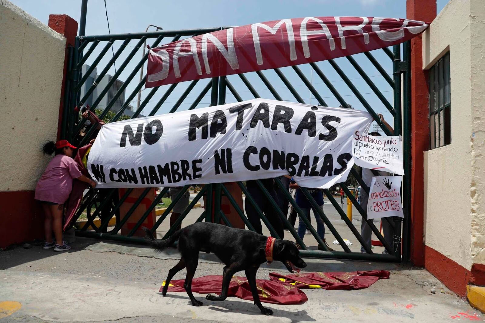 Estudiantes participan en latoma de la Universidad de San Marcos.