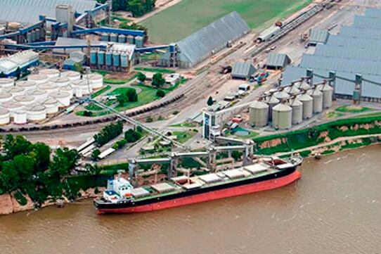 El nodo Gran Rosario concentra las terminales entre Arroyo Seco y Timbúes.