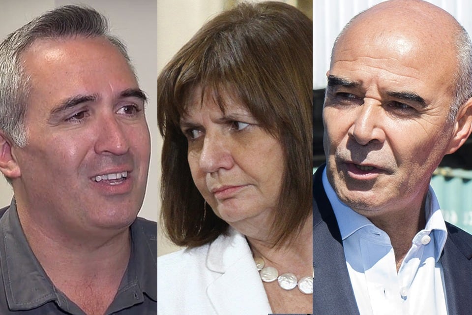 Francisco Sánchez, Patricia Bullrich y Juan José Gómez Centurión, a la derecha.