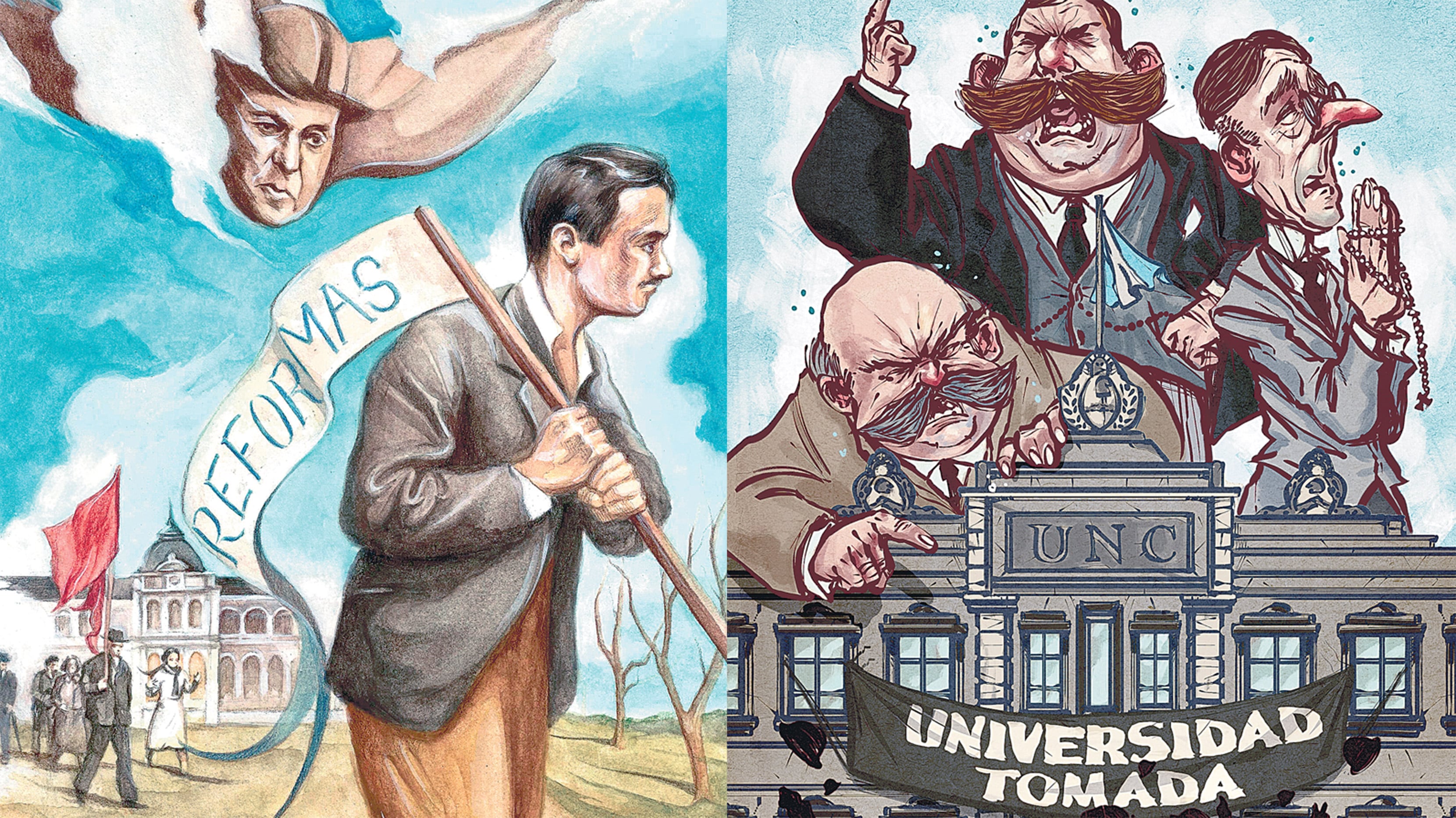 Maximiliano Amici y Andrés Alvez ilustran estas imágenes de la revista.