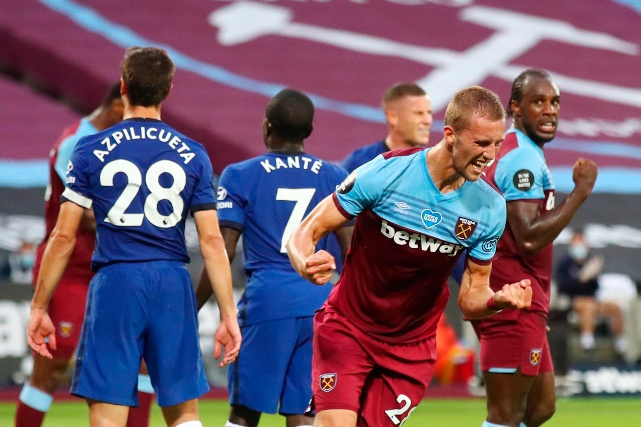 El festejo de uno de los goles del West Ham.