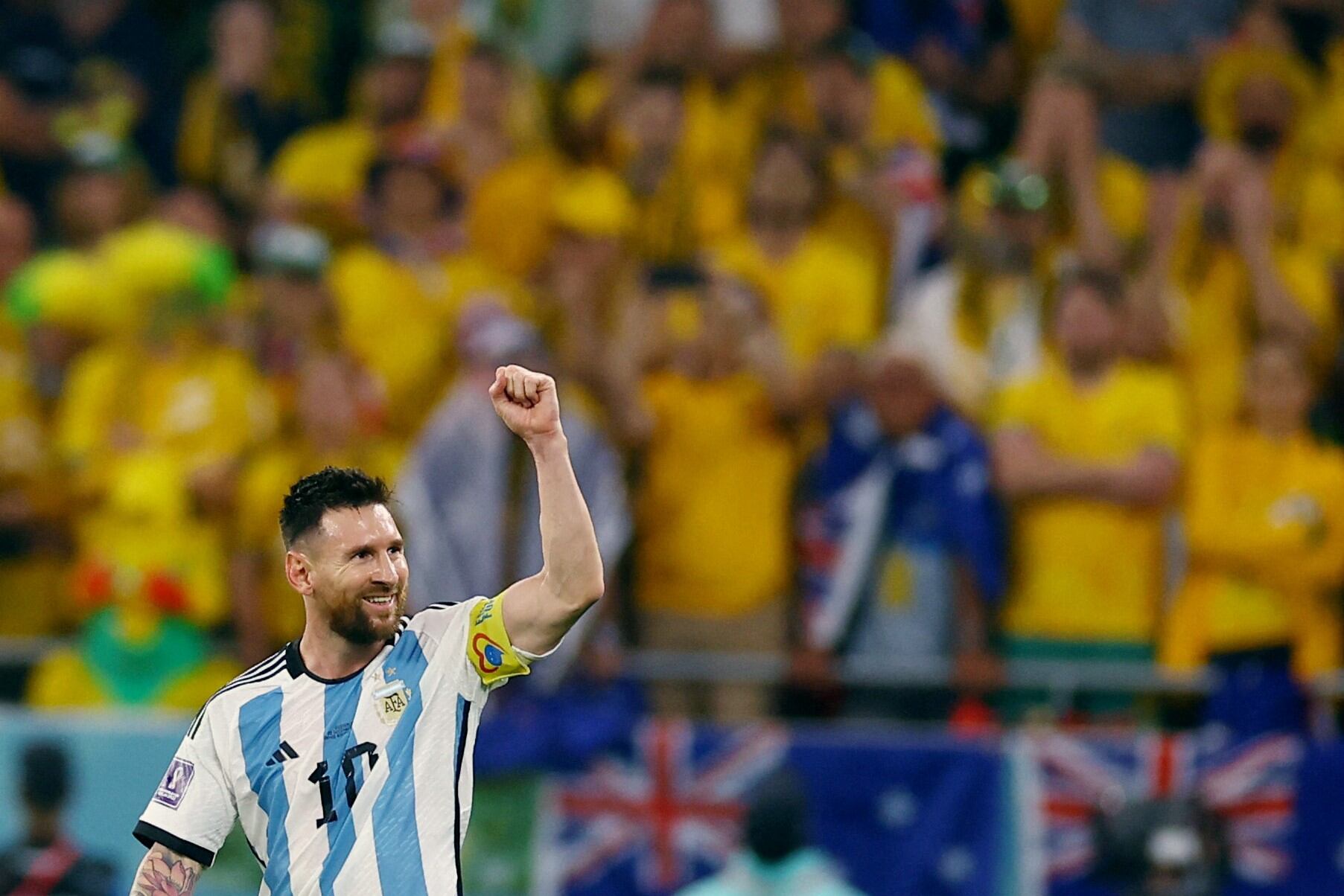 Messi, contento por el 2 a 1 de Argentina contra Australia en la Copa del Mundo en Qatar 2022.