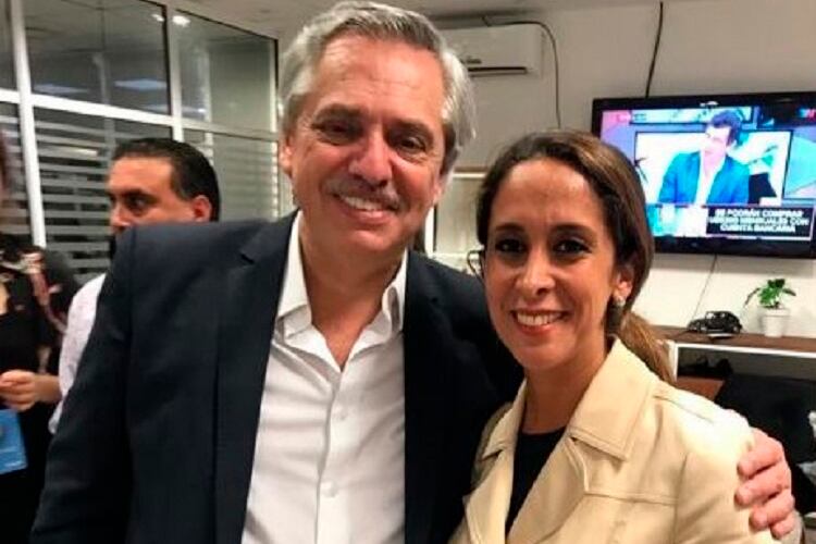 Defranceschi junto a a Alberto Fernández, el domingo pasado.