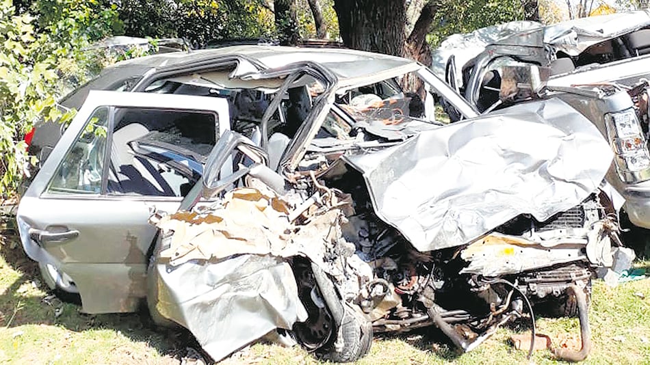 Uno de los vehículos que protagonizaron el choque en la ruta 7.