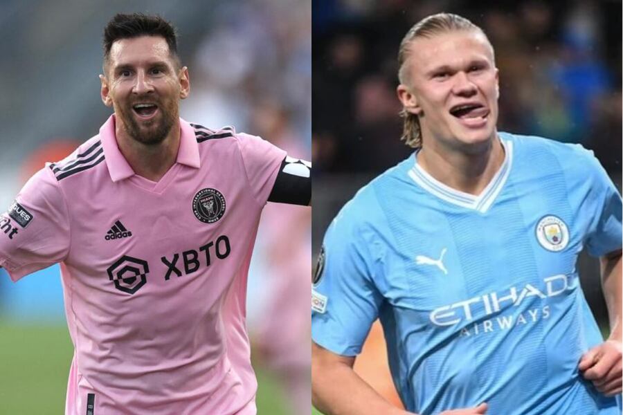 Lionel Messi y Erling Haaland.