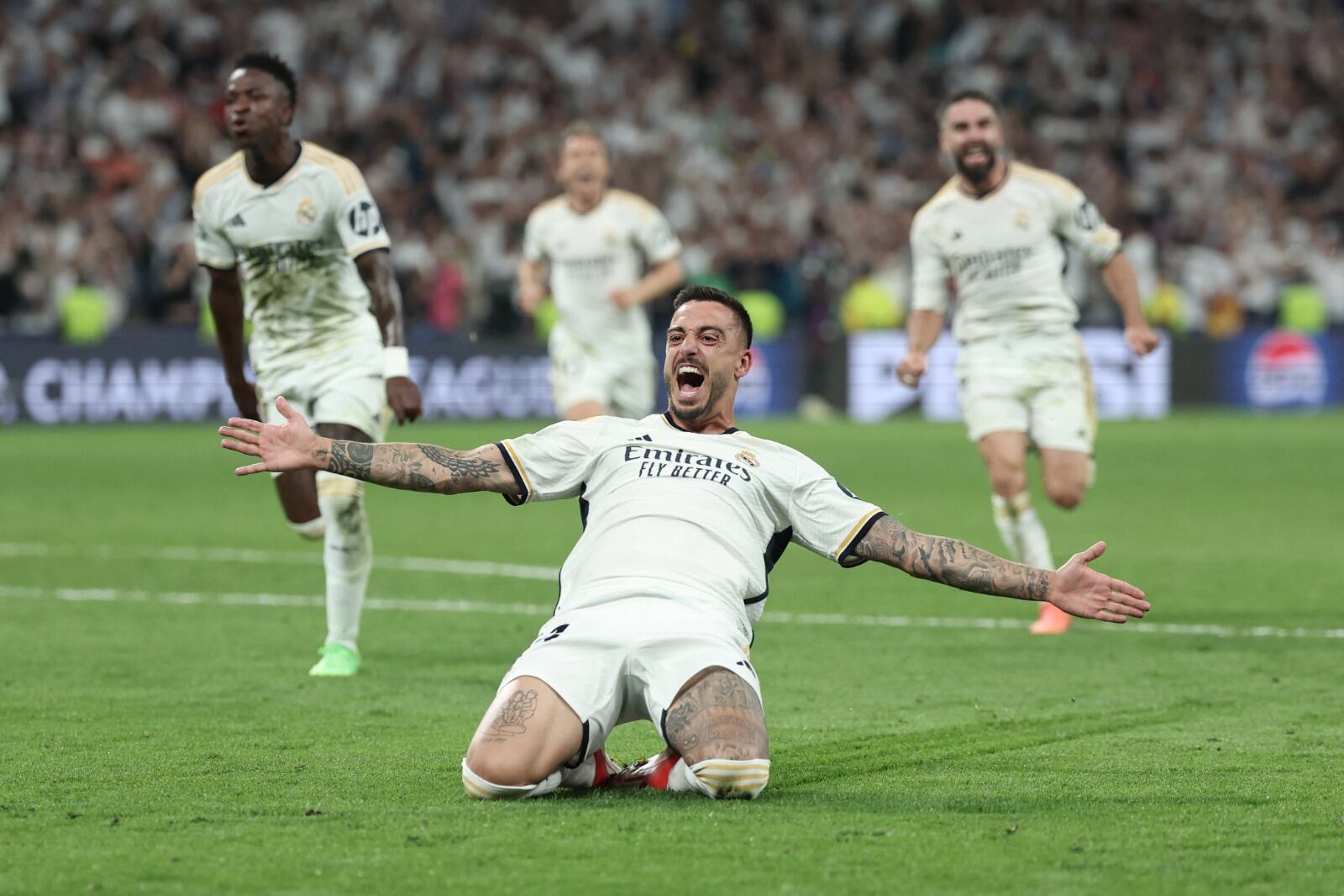 Joselu, el inesperado héroe de la noche madrileña.