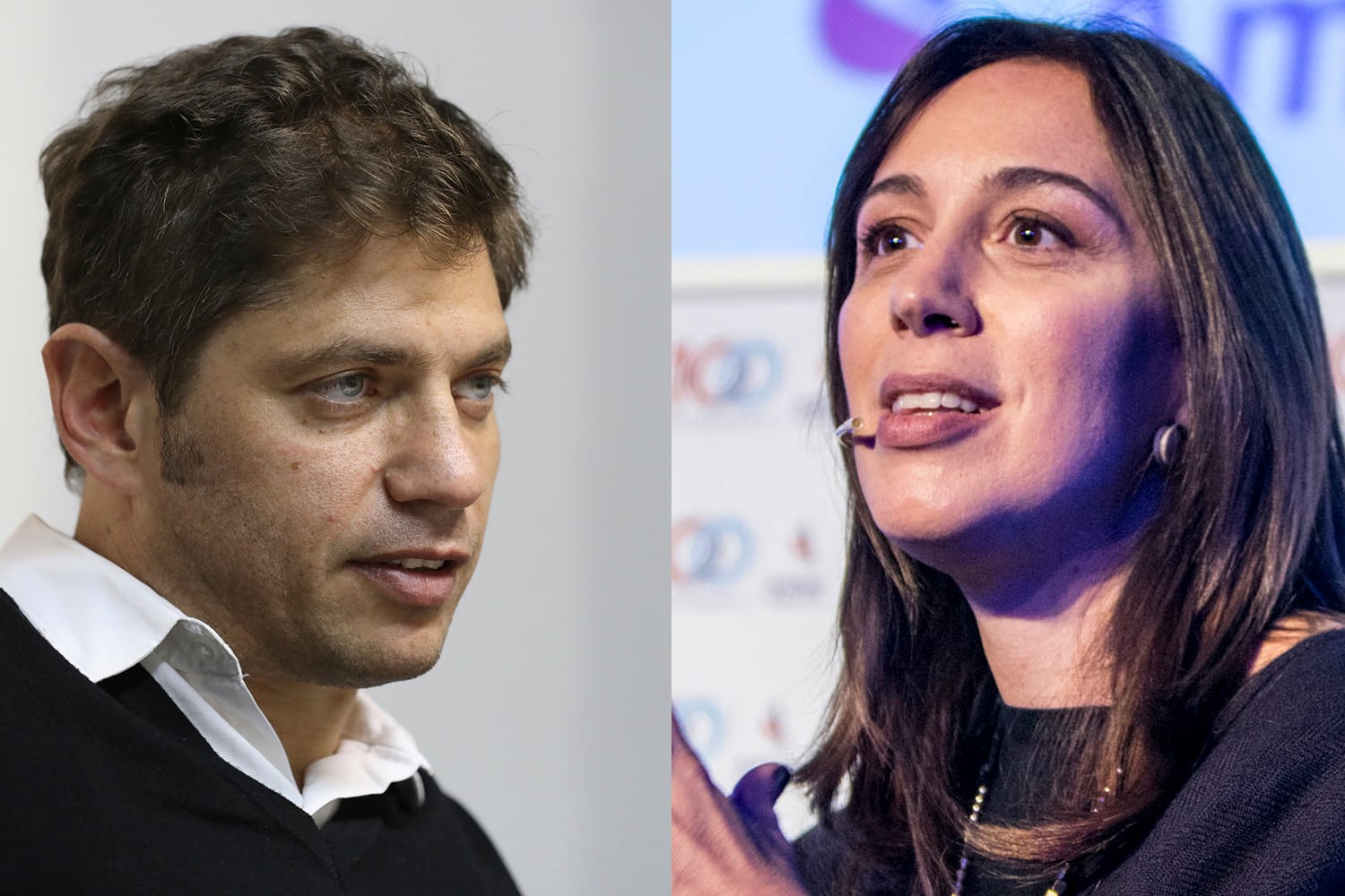 El candidato a gobernador de la Provincia de Buenos Aires, Axel Kicillof, y la actual gobernadora María Eugenia Vidal.