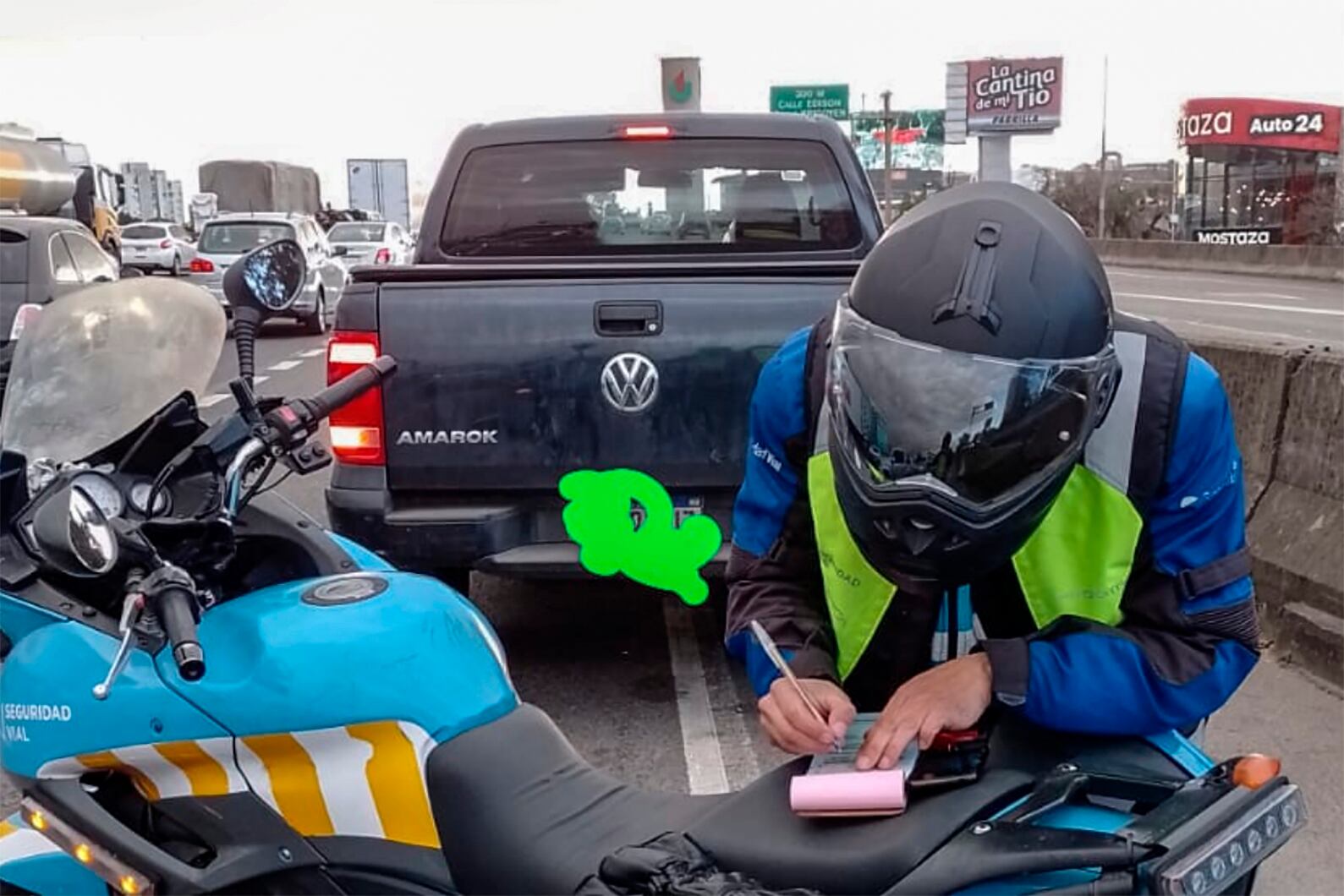 Un "banquinero" al que le labraron un acta. 