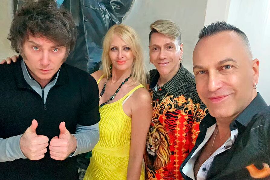 Milei, Yuyito, Piazza y su marido.