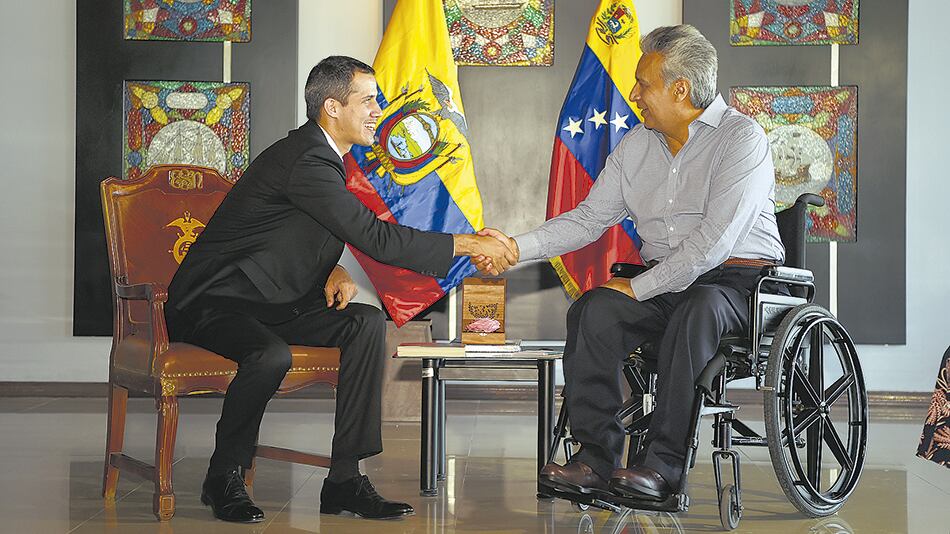 El opositor Juan Guaidó se reunió con el presidente de Ecuador, Lenín Moreno.