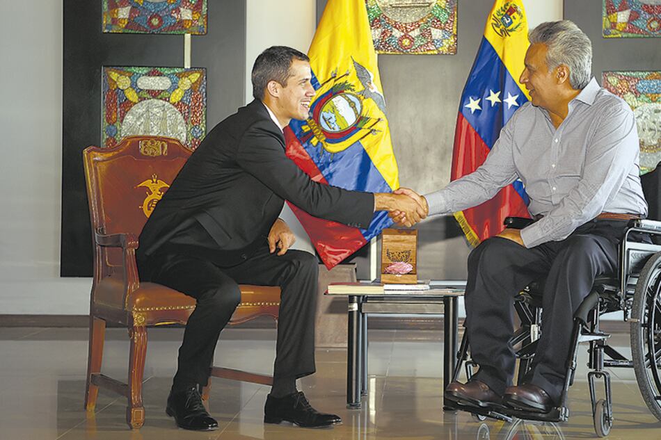 El opositor Juan Guaidó se reunió con el presidente de Ecuador, Lenín Moreno.