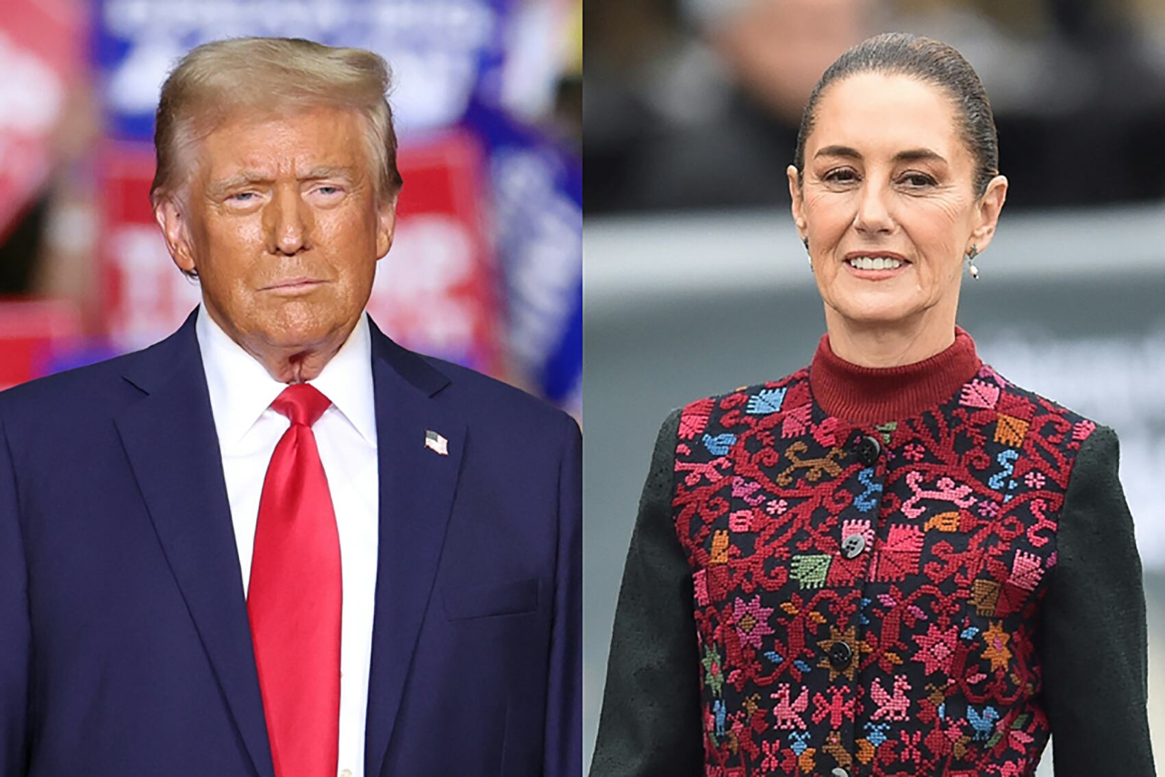 Donald Trum, presidente de EE.UU. y su par de México Claudia Sheinbaum.