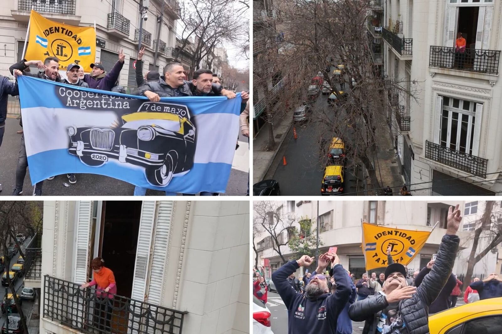 Un nuevo frente político de taxistas con Cristina realizó una intervención en las inmediaciones de su domicilio