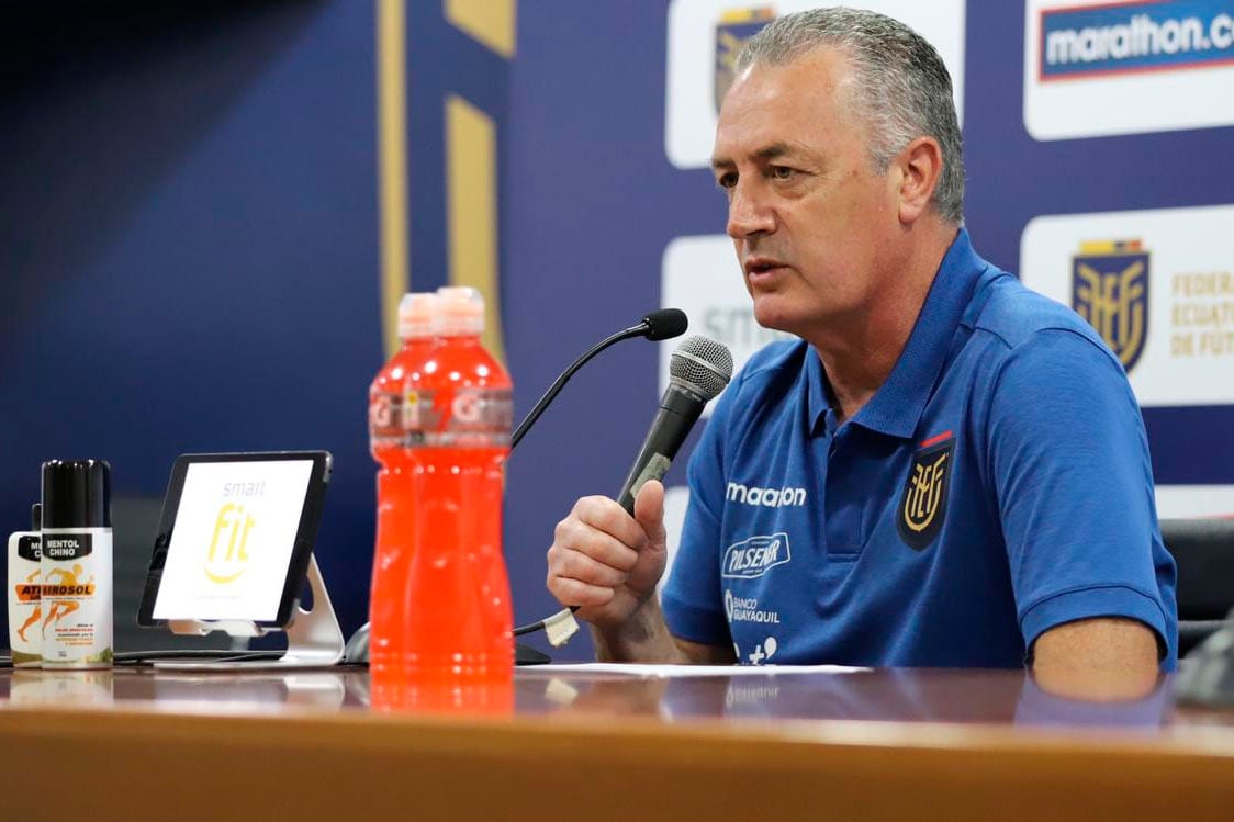 Alfaro, durante su videoconferencia de prensa antes de viajar a Buenos Aires.