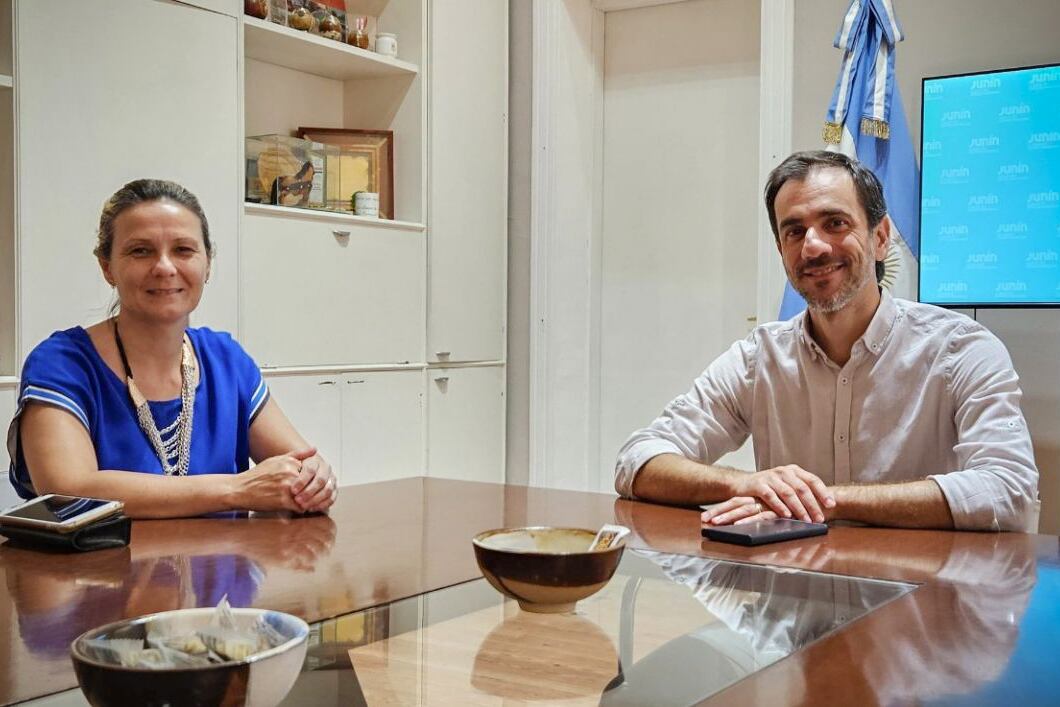 María José Gentile y Pablo Petrecca, intendentes PRO de Nueve de Julio y Junín.  