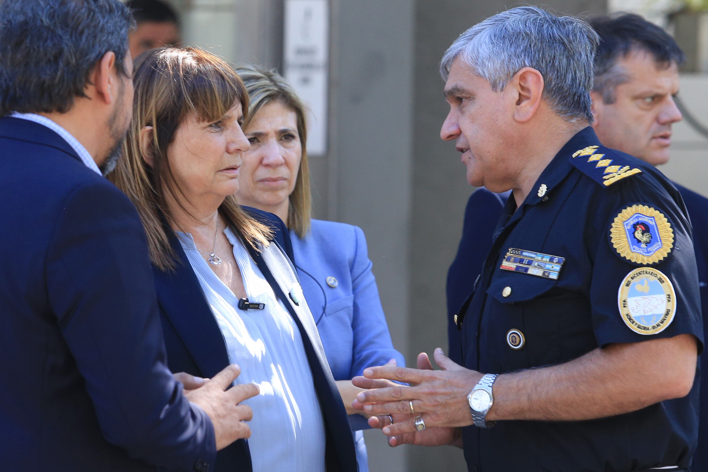 Patricia Bullrich con el jefe de la PFA, Luis Alejandro Rollé.