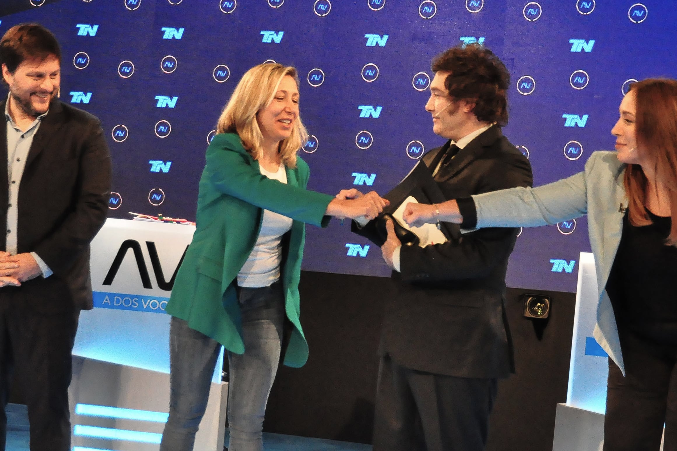 Candidatos Leandro Santoro, Myriam Bregman, Javier Milei y María Eugenia Vidal.