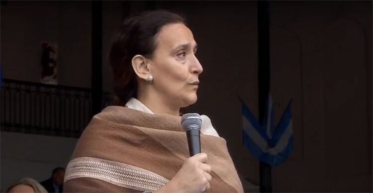 Michetti durante su discurso en el predio de Palermo.
