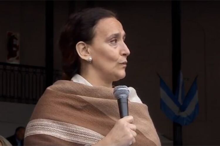Michetti durante su discurso en el predio de Palermo.