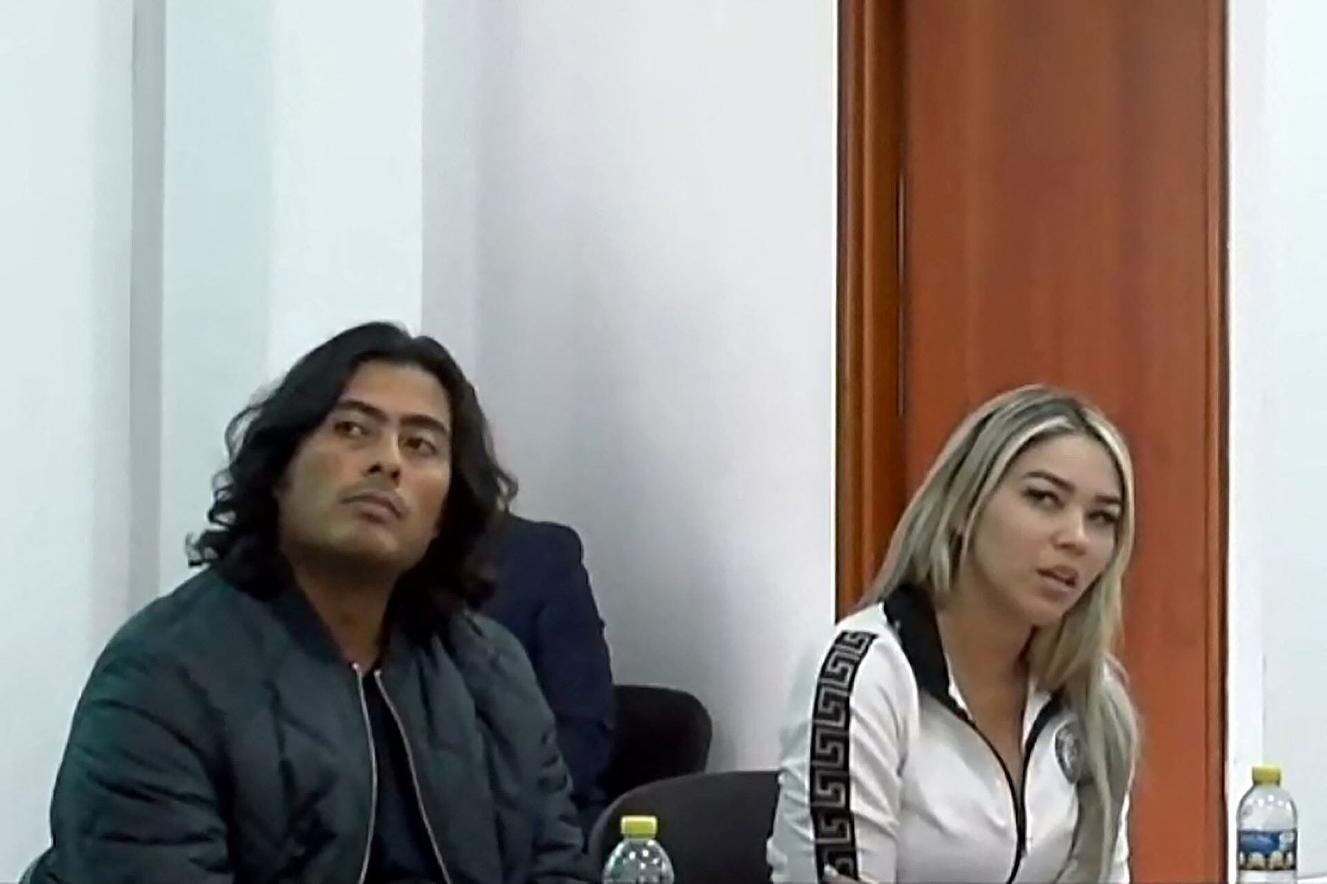 Nicolás Petro y su exesposa  Daysuris Vásquez, durante las audiencias de esta semana en la Justicia. 